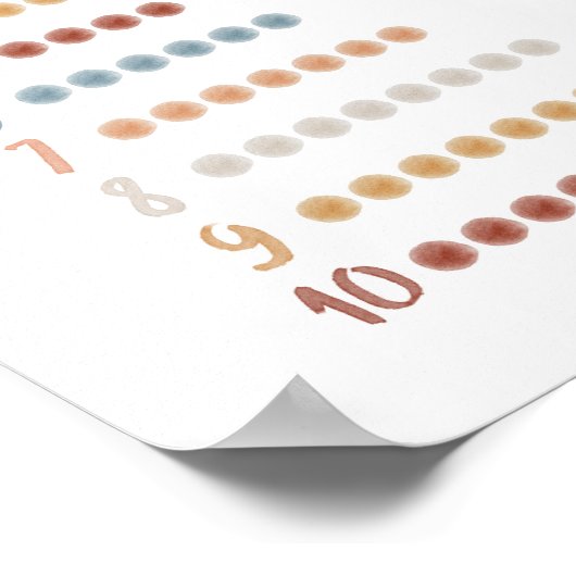 Poster Aquarelle boho points de l'affiche des numéros d'a (Coin)