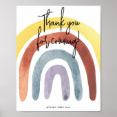 Poster Aquarelle Boho Rainbow Merci à venir (Devant)