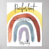 Poster Aquarelle Boho Rainbow Pacifier chasse jeu (Devant)
