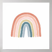 Poster Aquarelle Boho simple Corail arc-en-ciel (Devant)