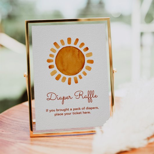 Poster Aquarelle Boho Sunshine Baby shower Diaper Raffle