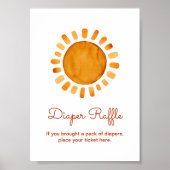 Poster Aquarelle Boho Sunshine Baby shower Diaper Raffle (Devant)
