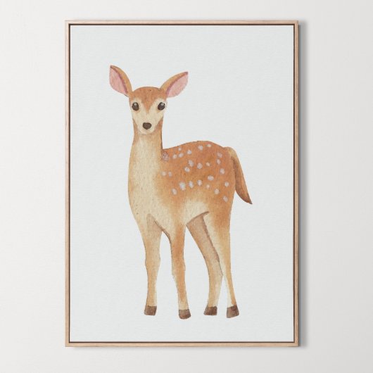 Poster Aquarelle Bois Cerfs Garçons Filles Décor Chambre