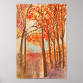 Poster Aquarelle Bois d'automne (Devant)