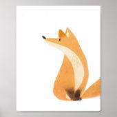 Poster Aquarelle Bois Fox Décor Chambre (Devant)