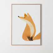 Poster Aquarelle Bois Fox Décor Chambre