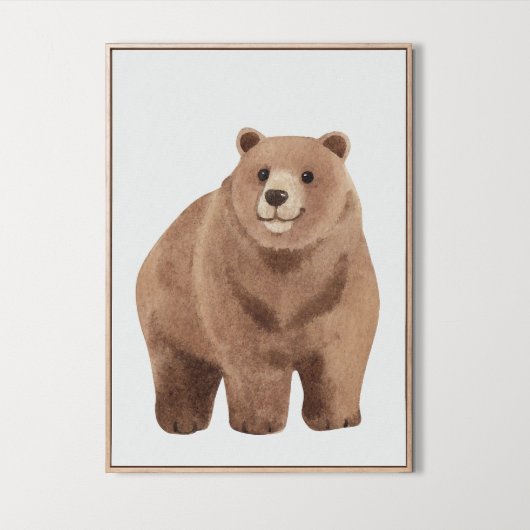 Poster Aquarelle Bois mignon Ours Nourriture Décor Salle
