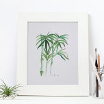 Poster Aquarelle Botanique Bamboo<br><div class="desc">Cet art botanique est parfait pour les chambres, les salles de bain, le spa de bien-être et les espaces de vie dans votre maison de plage tropicale. Cette impression présente mon bambou d'aquarelle peint à la main dans les tons vert et turquoise avec la plus petite touche de rouge. Il...</div>