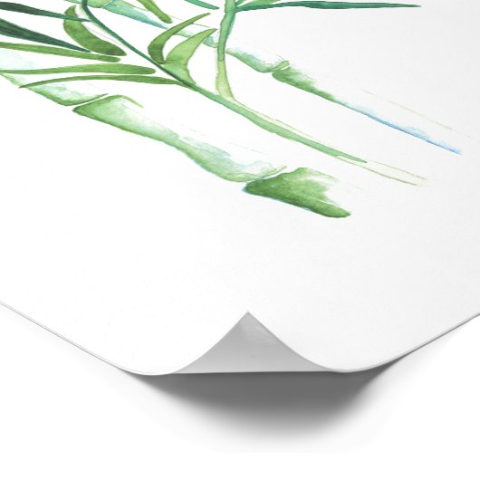 Poster Aquarelle Botanique Bamboo (Coin)