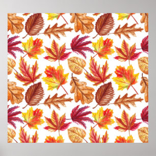 Poster Aquarelle botanique d'automne, composition transpa