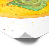 Poster Aquarelle botanique de fruits persimmon (Coin)