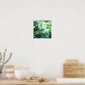 Poster Aquarelle botanique fleurs blanches feuilles verte (Cuisine)