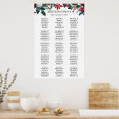 Poster Aquarelle Bouquet de Noël Mariage Carte de siège (Cuisine)