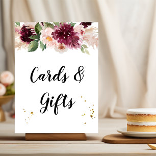 Poster Aquarelle Bourgogne Blush rose et rouge Floral