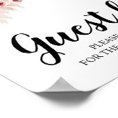 Poster Aquarelle Bourgogne Blush rose et rouge Floral (Coin)