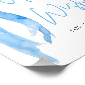 Poster Aquarelle Bow bleu foncé Conseils et voeux (Coin)