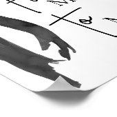 Poster Aquarelle Bow Noir moderne de Mlle à Mme Signe (Coin)