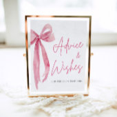 Poster Aquarelle Bow rose pâle - Panneau Conseils et souh