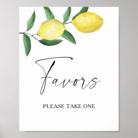 Poster Aquarelle branche citron - faveurs s'il vous plaît (Devant)