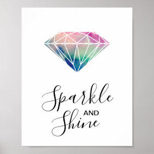Poster Aquarelle brillante et étincelante Diamond Inspira