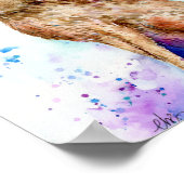 Poster Aquarelle Brown Hare Portrait (Coin)