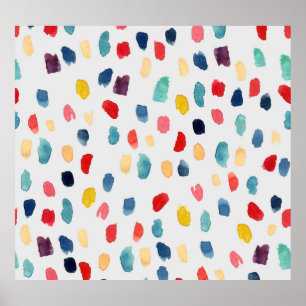 Poster Aquarelle Brush Strokes : Abstrait sans fil.