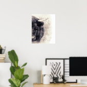Poster Aquarelle Bull Art Abstrait (Bureau à domicile)