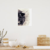 Poster Aquarelle Bull Art Abstrait (Cuisine)