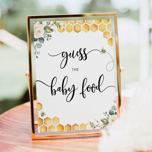 Poster Aquarelle Bumble abeille deviner la nourriture pou