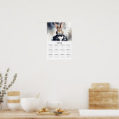 Poster Aquarelle Bunny Tuxedo Bow Cravate 2025 Calendrier (Cuisine)