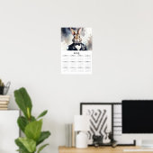 Poster Aquarelle Bunny Tuxedo Bow Cravate 2025 Calendrier (Bureau à domicile)
