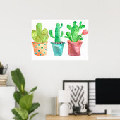Poster Aquarelle Cactus (Bureau à domicile)