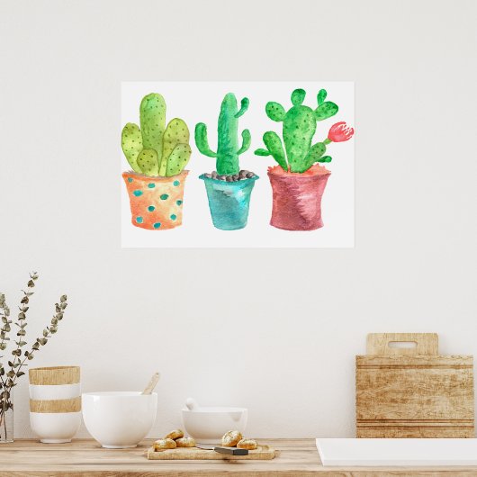 Poster Aquarelle Cactus (Cuisine)