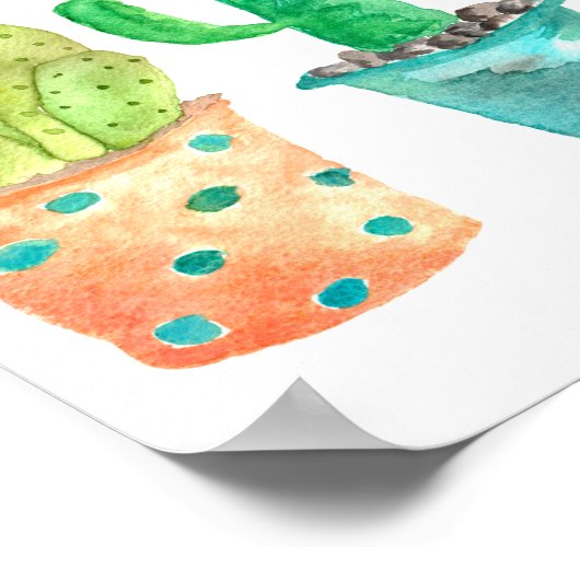 Poster Aquarelle Cactus (Coin)