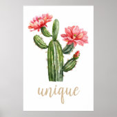 Poster Aquarelle Cactus Blossom Unique Désert (Devant)