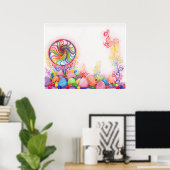 Poster Aquarelle Candy Land Print (Bureau à domicile)