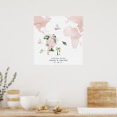 Poster Aquarelle Carte de Rio Destination Mariage Bienven (Cuisine)