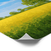 Poster aquarelle champ de fleurs jaune fleurs champ (Coin)