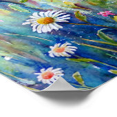 Poster Aquarelle - Champ de marguerite (Coin)