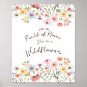 Poster Aquarelle Champ de Rose Elle est Fleur sauvage (Devant)