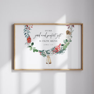 Poster Aquarelle chaque cadeau est d'au-dessus de Noël