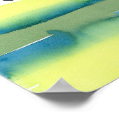 Poster Aquarelle Chartreuse et Aqua Polka Dot (Coin)