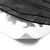 Poster Aquarelle Chat Noir Art, Aquarelle Décor Chat (Coin)