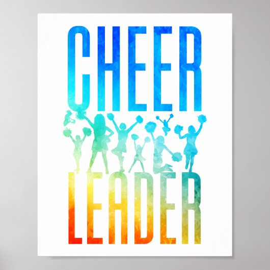 Poster Aquarelle Cheerled Cheer Cheer Leader (Devant)