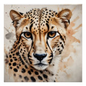 Poster Aquarelle Cheetah no 7 (Devant)