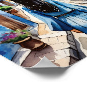 Poster Aquarelle Chefchaouen Maroc (Coin)