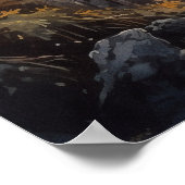 Poster Aquarelle chemin boisé avec lanternes en automne (Coin)