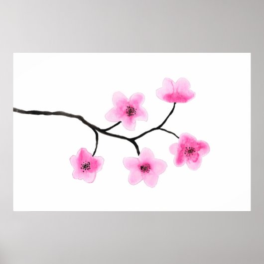 Poster Aquarelle Cherry Blossom (Devant)