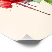 Poster Aquarelle Cheval noir Roses rouges (Coin)