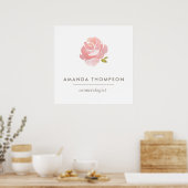 Poster Aquarelle Chic Rose rose rose (Cuisine)